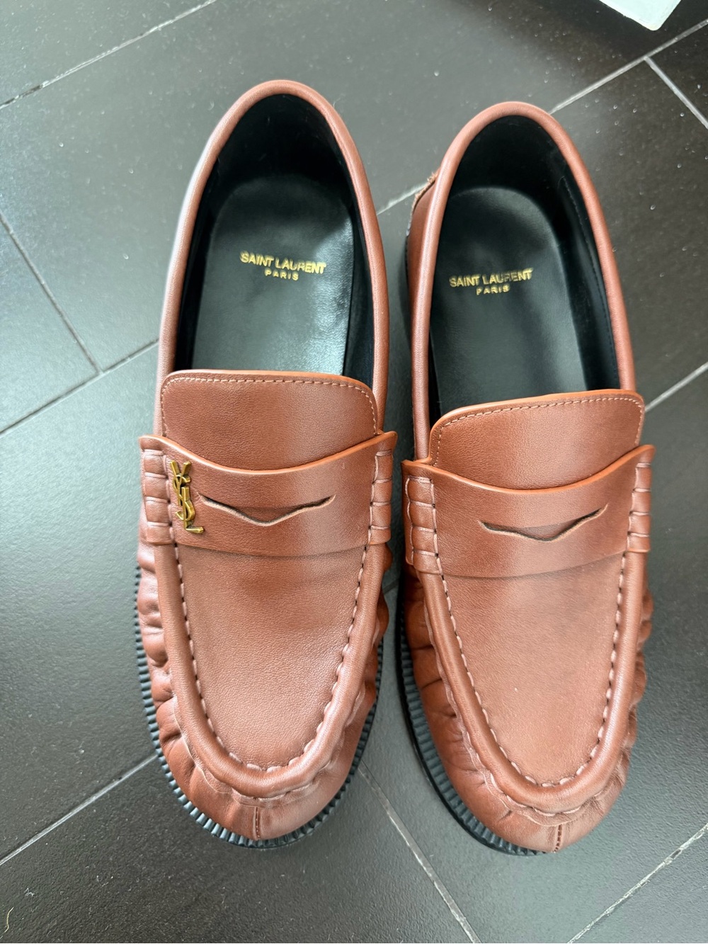Saint Laurent Leather Penny Loafers